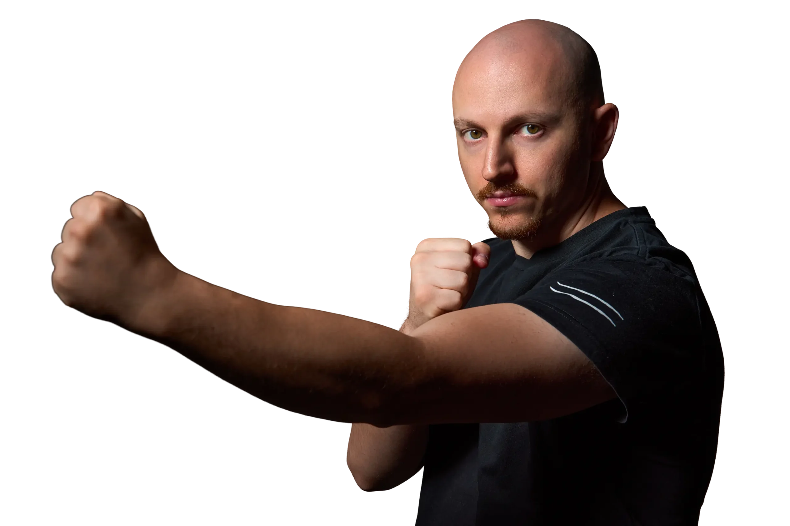 Your fellow martial arts school owner (Gjorgji Cvetkovski) doing a straight punch.