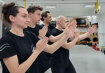 Gjorgji Cvetkovski training with three of his (total) seven students at his Wing Chun - Kung Fu "TAO" school.